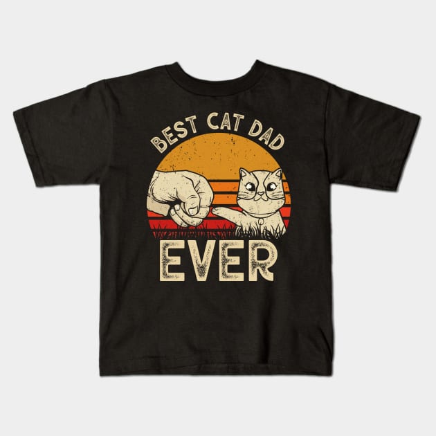 Best Cat Dad Ever Men's Shirt Kids T-Shirt by Cheridle12